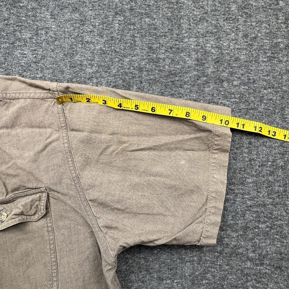 Carhartt Shirt Mens Large Tan Plaid Button Down Short Sleeve Workwear S118 MSC - Picture 10 of 16